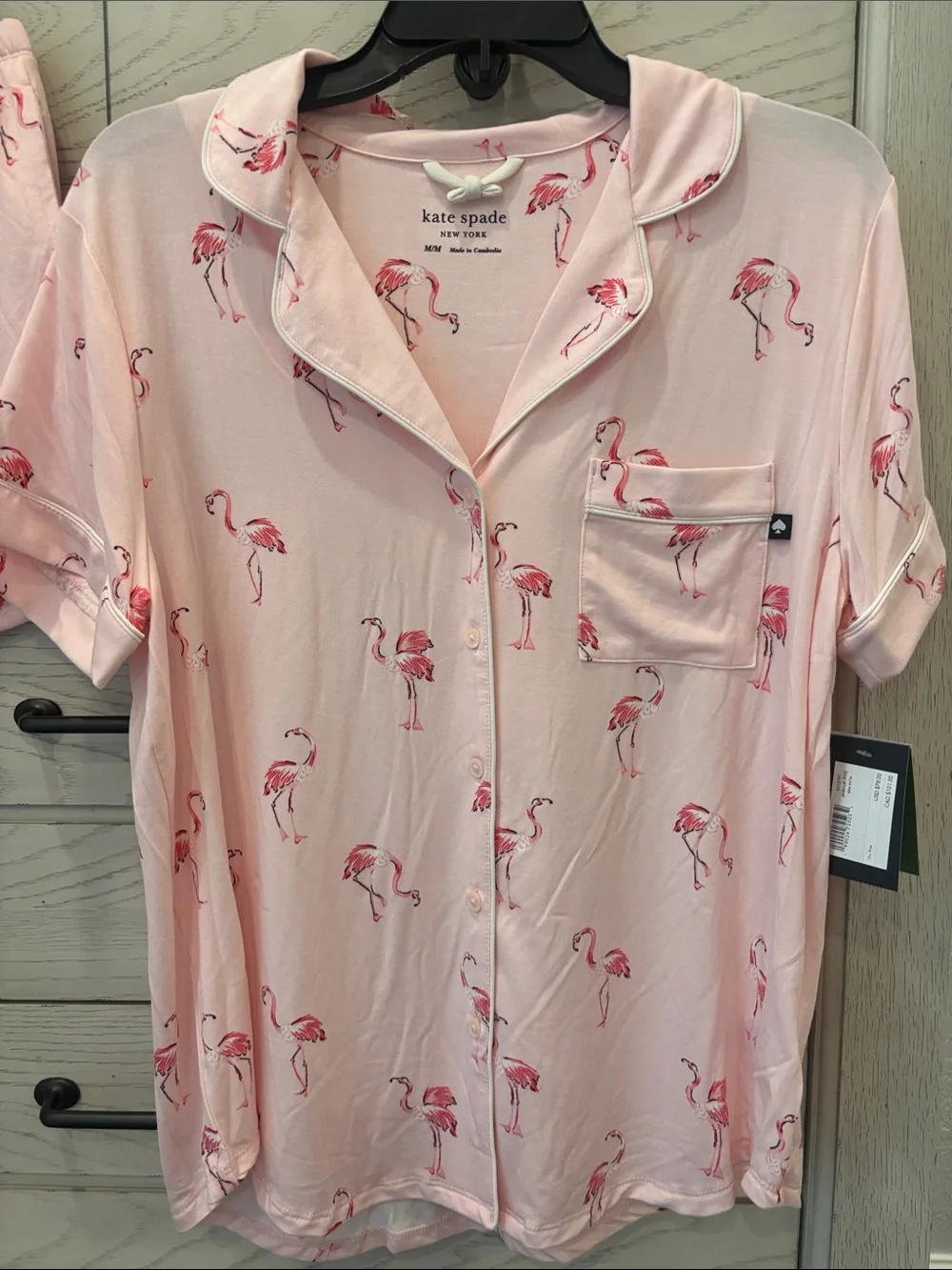 kate spade Pink Flamingo Short Pajama Set - Light Pink